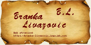 Branka Livazović vizit kartica